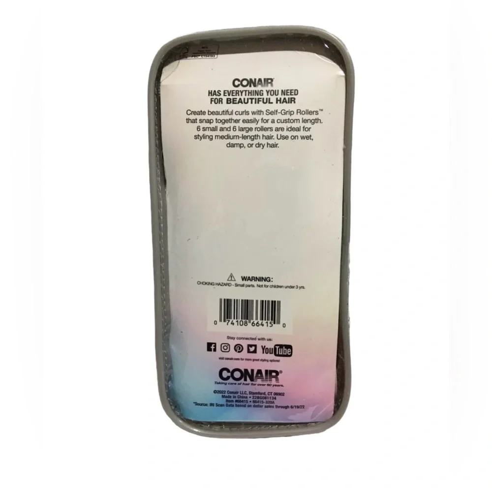 Conair Voluminous Curls snap together to customize 12pk Reusable Bag NEW